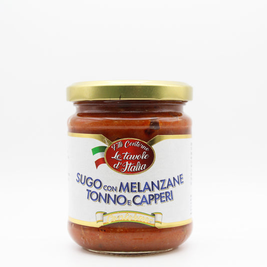 Sugo con melenzane, tonno e capperi