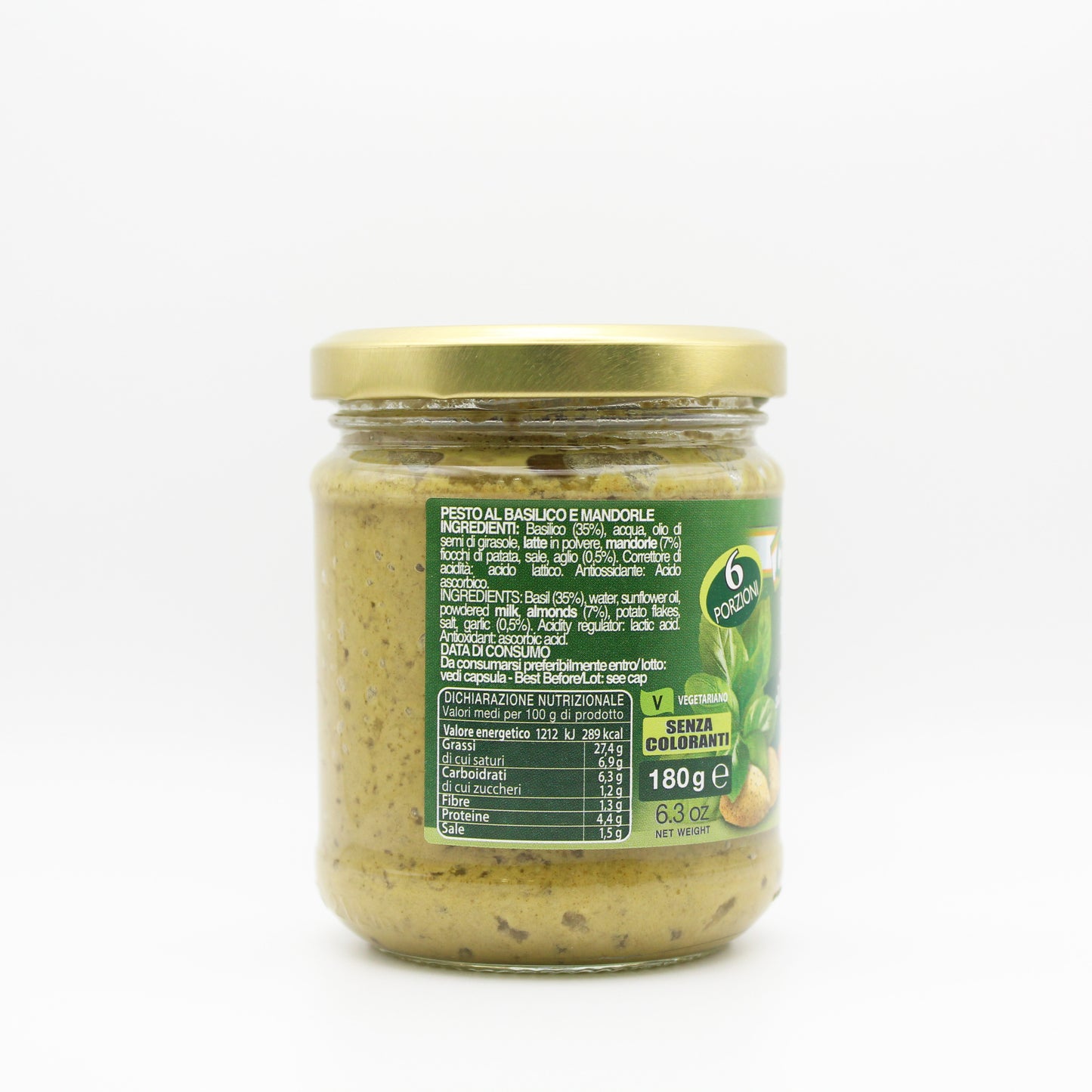 Pesto al basilico e mandorle con aglio